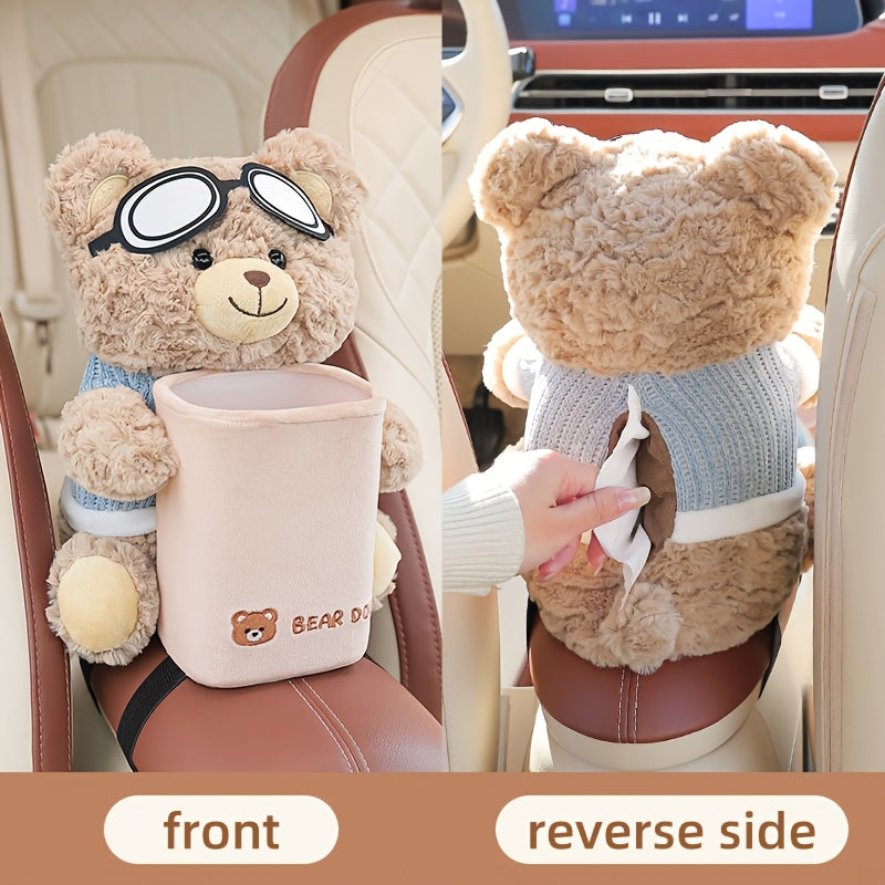 Car Tissue Holder and Trash Can Combo for Car Interior Storage Organizer