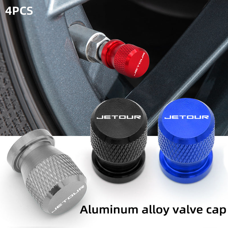 4pcs Aluminum Tire Valve Stem Cap Covers for Car Wheels Black Durable