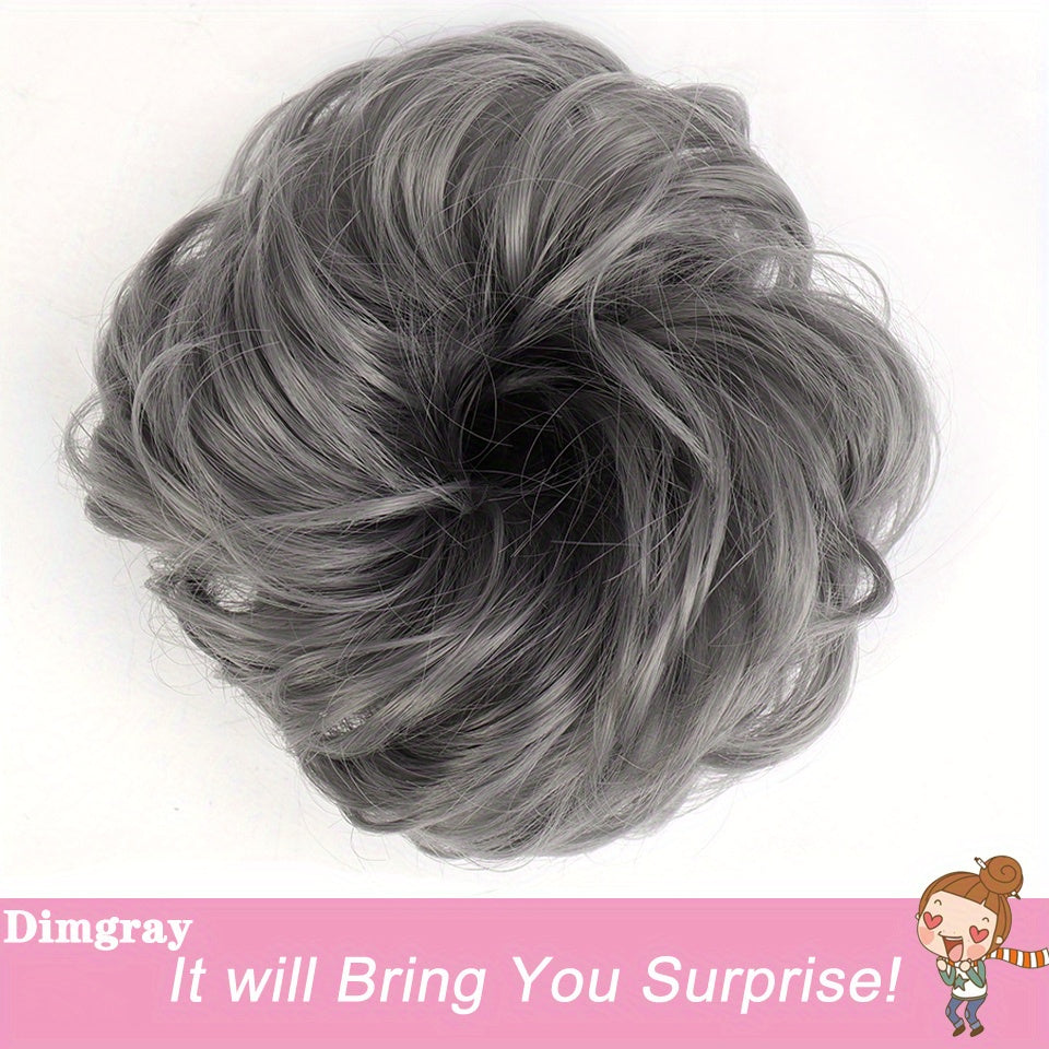 Women Synthetic Hair Bun Chignon Hairpiece Elastic Scrunchie Hair Accessory