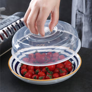 Two Pieces Round Plastic Microwave Splatter Guards Dustproof Breathable Heat-Resistant