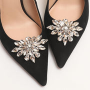 Women Rhinestone Flower Shoe Clips Set of 2 Removable Accessories