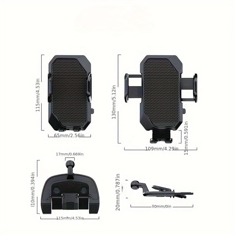 Avtomobil telefoni uchun tutqich, avtomobil CD navigatsiya o'rnatgich, 360° aylantirish, bardoshli plastmassa