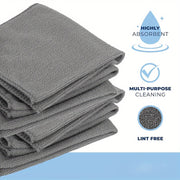 Многоразовое микрофибровое серое семейное полотенце для уборки 25*25