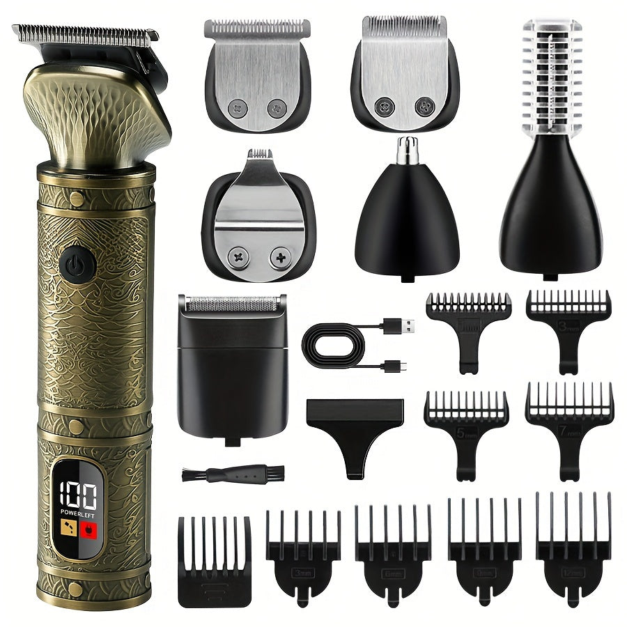 Men's Grooming Kit 7-in-1 Cordless Electric Razor Trimmer Shaver USB Rechargeable