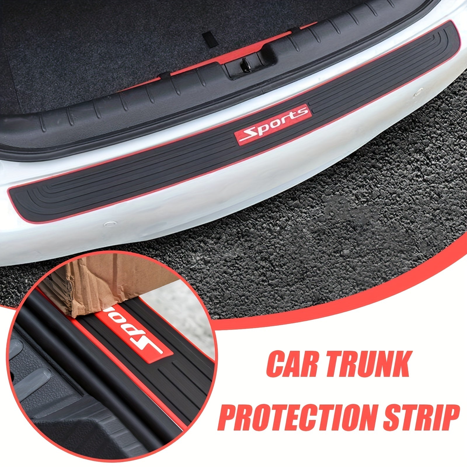 Protector de umbral de maletero de coche universal, tira de goma, guardabarros, negro, 90cm