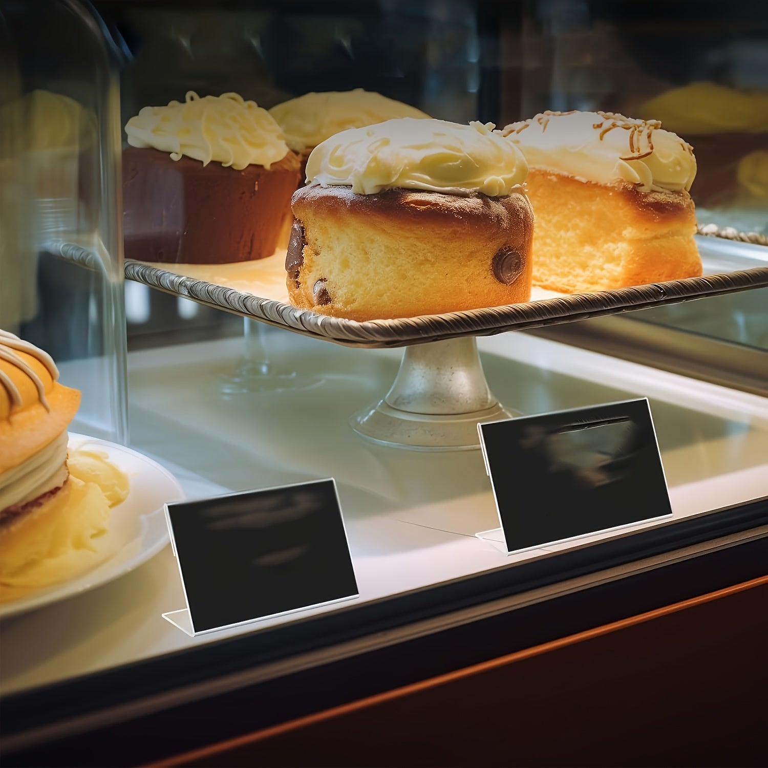 Acrylic Price Tag Business Card Holder Set of 10 with Small Sign Tag and Pendulum