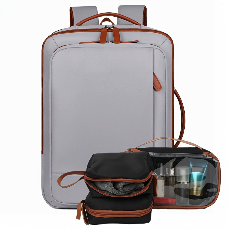 Large Capacity Expandable Laptop Backpack with Wet Dry Separation for Travel Business and School Black