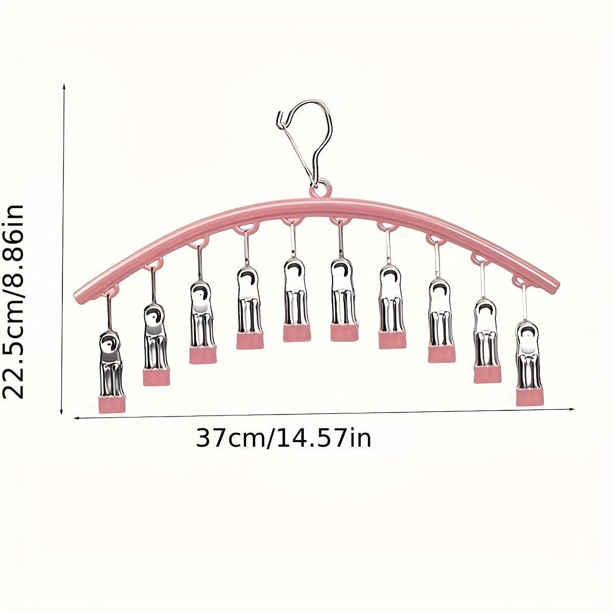 Egrilikli zanglamas po'latdan yasalgan paypoq tokchasi, ko'p funksiyali quritish tokchasi, to'liq plastiklangan kiyim ilish uchun paypoq osgich, uyda kiyim osish uchun izsiz klip