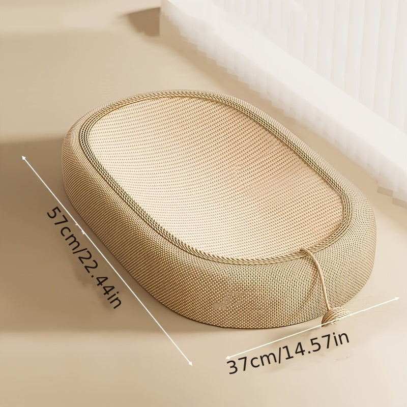 Прочный джутовый канат для кошек с царапиноустойчивым материалом и игривым шариком.