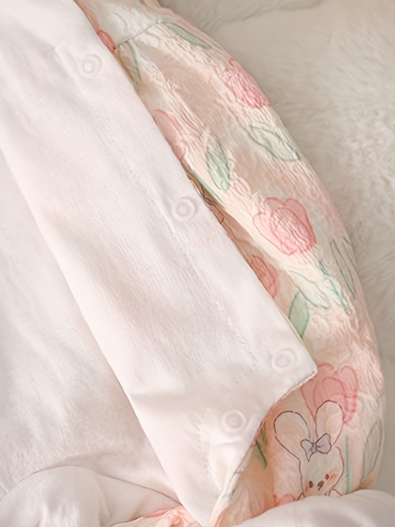 Baby Girl Dress Spring Fall Pearlescent Gauze Tulip Sleeve Cartoon Pattern