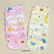6 Pieces Baby Velvet Waterproof Bibs with Cartoon Designs for Toddlers