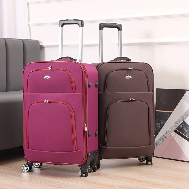 Soft Shell Suitcases 50.8cm 60.96cm Spinner Wheels Combination Lock Travel Luggage