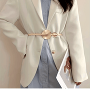 Women's Dress with Gold Belt Embellishment for Formal Events