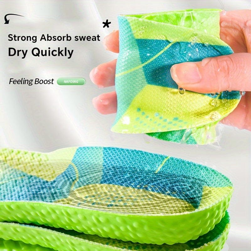 Unisex Soft Fabric Sports Insoles Breathable Shock Absorbing Cushions