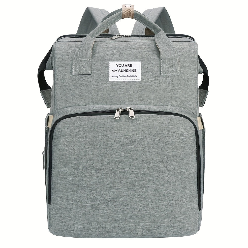 Folding Double Shoulder Diaper Bag with Large Capacity and Portable Design