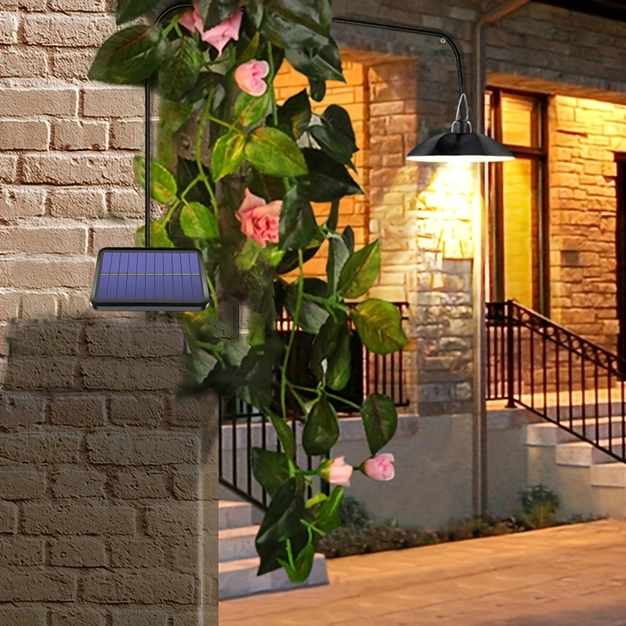 Solar Pendant Light Double-Head Chandelier Remote Control Indoor Outdoor Use