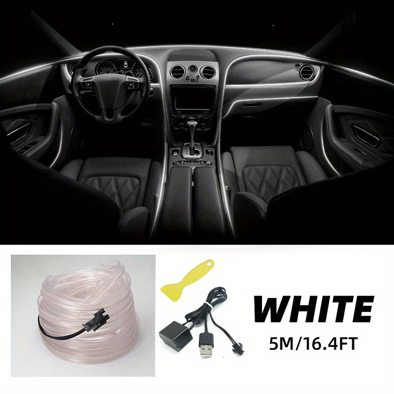 Car Interior LED Strip Lights 16.4Ft USB Neon Atmosphere Ambient Lighting