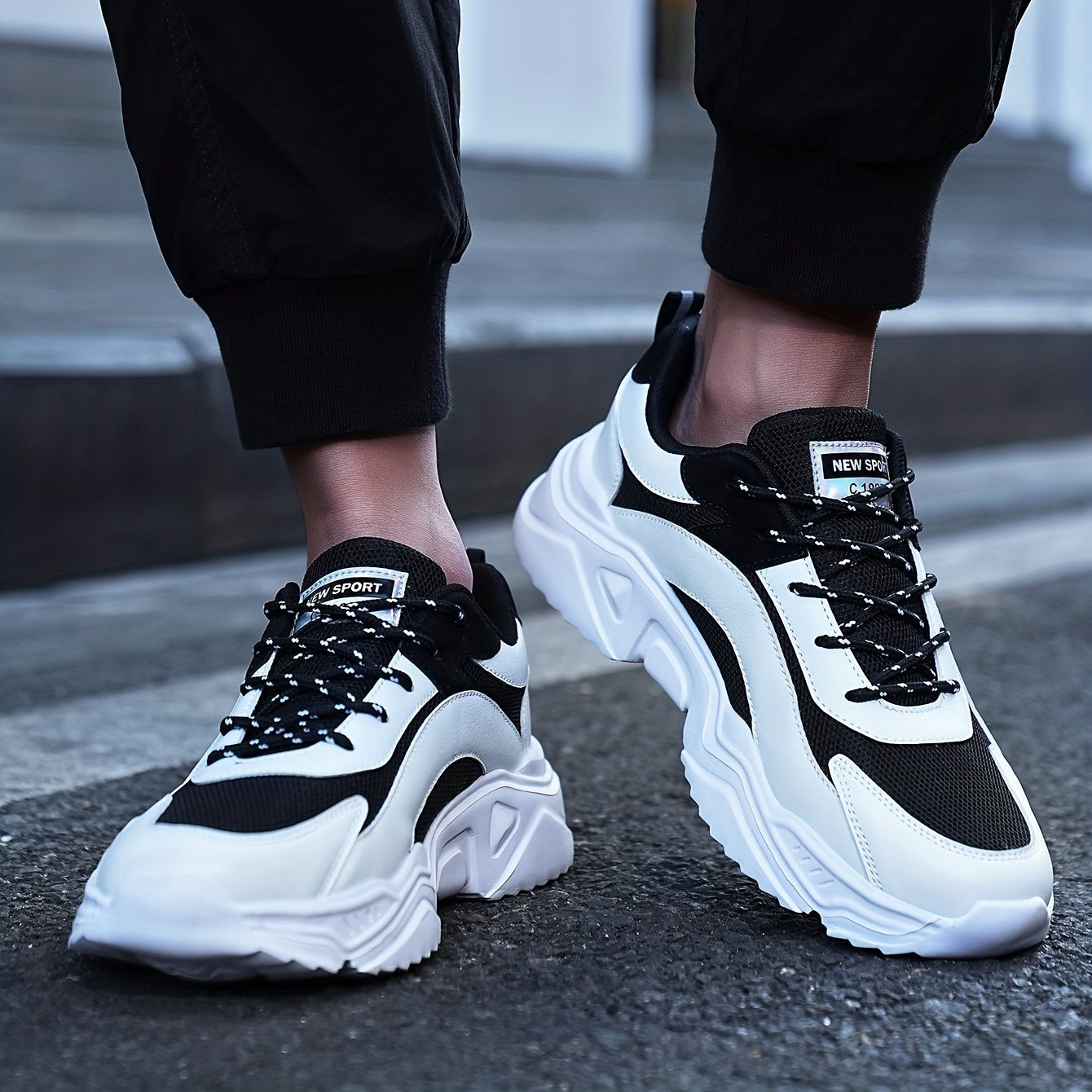 Черно-белые сетчатые кроссовки Panda для мужчин, дышащие повседневные уличные кроссовки