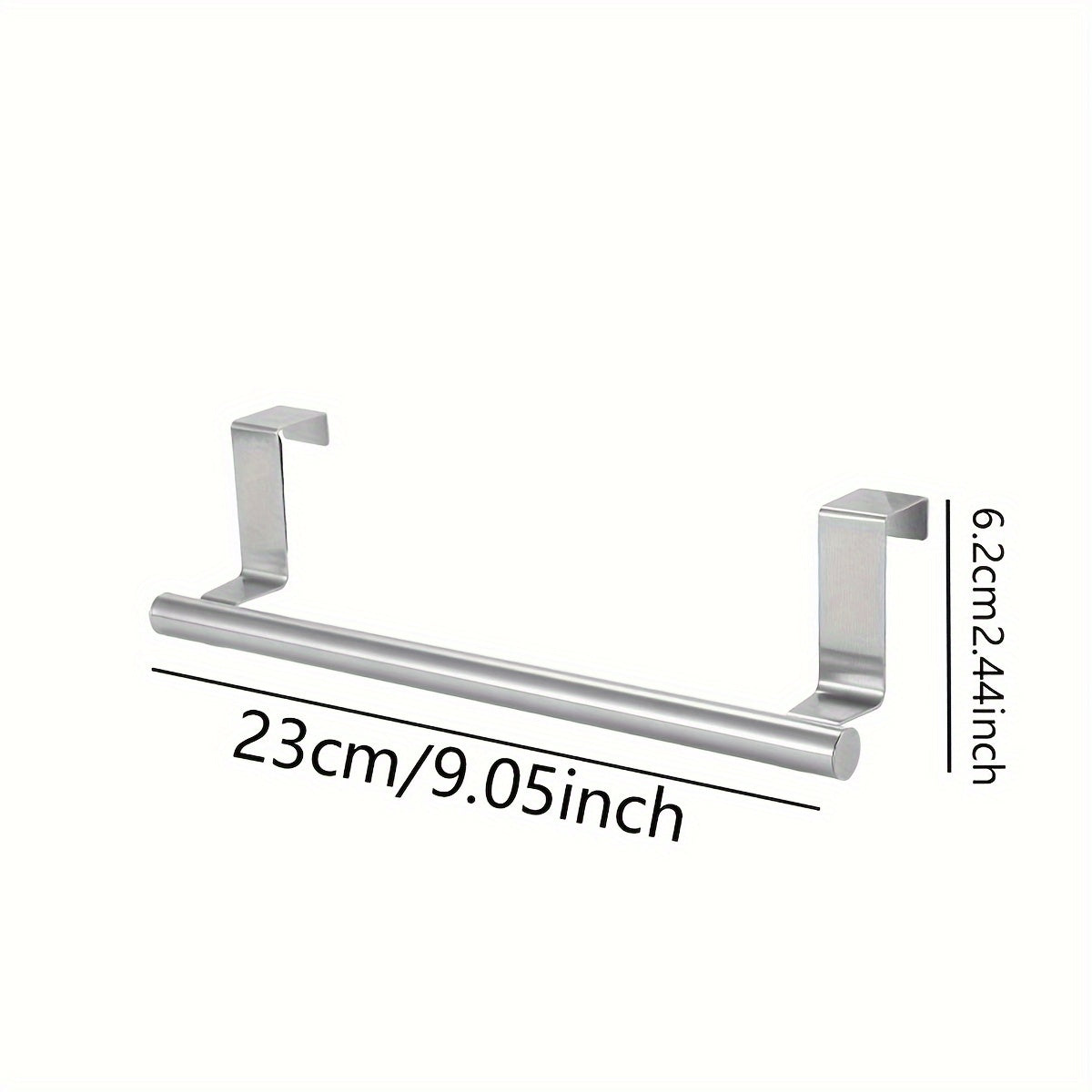 Stainless Steel Towel Rack No Drilling Bathroom Single Pole with Pendant Storage