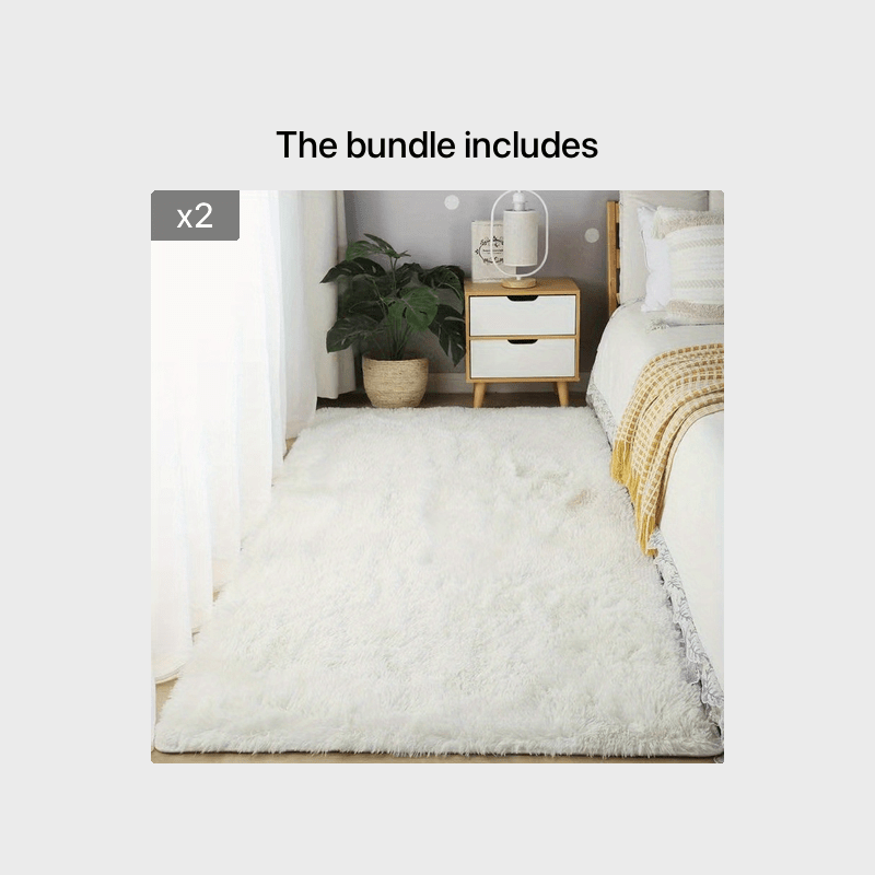 Soft Fluffy Shag Area Rug for Living Room or Bedroom Non-Slip Machine Washable