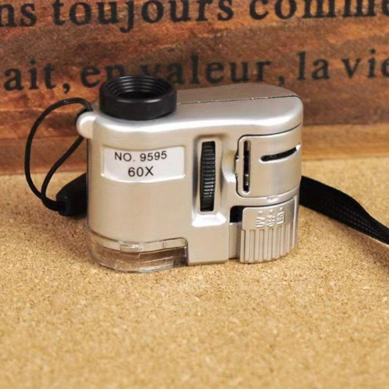 60x Handheld LED Magnifier for Jewelry Currency Detection and DIY Crafts