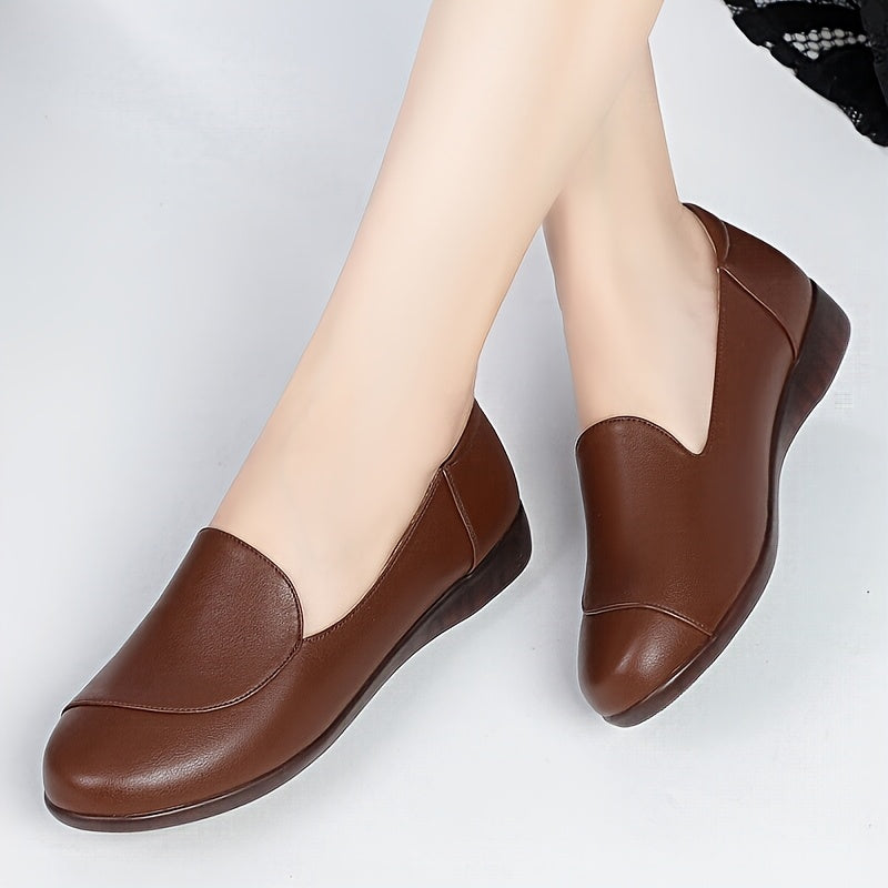 Women's Slip-On Flats Synthetic Upper PVC Sole Casual Shoes Black