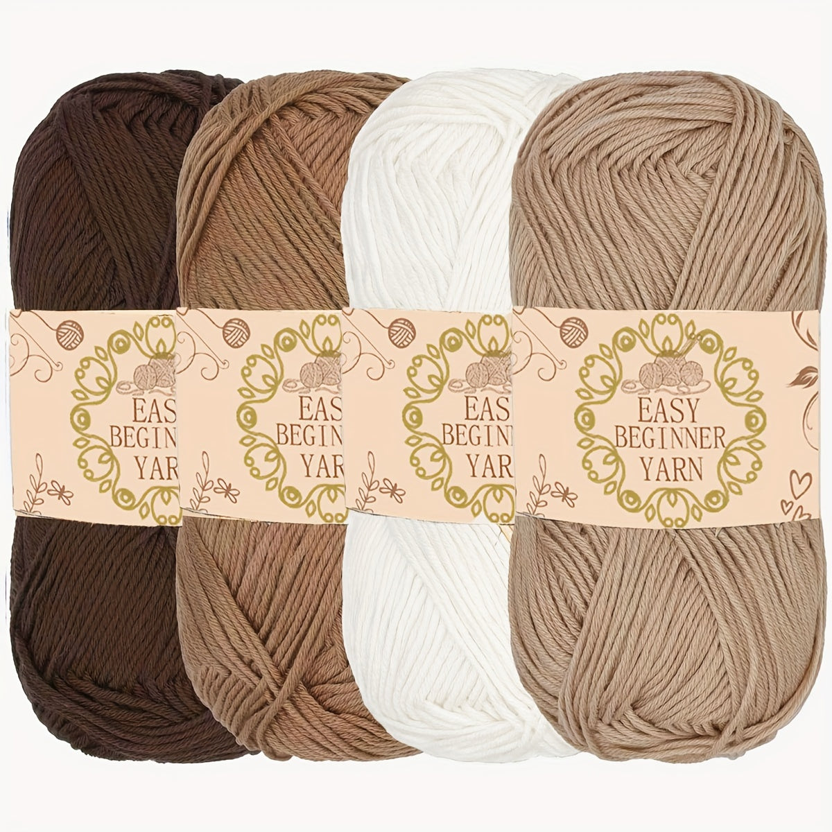 Set of 4 Acrylic Yarn Balls 50g Each for Crochet and Knitting Craft Projects