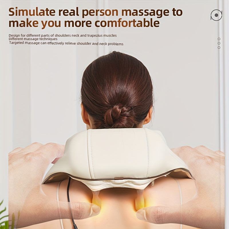 Rechargeable Cordless Electric Massage Pillow for Neck Back Shoulder Heat Kneading