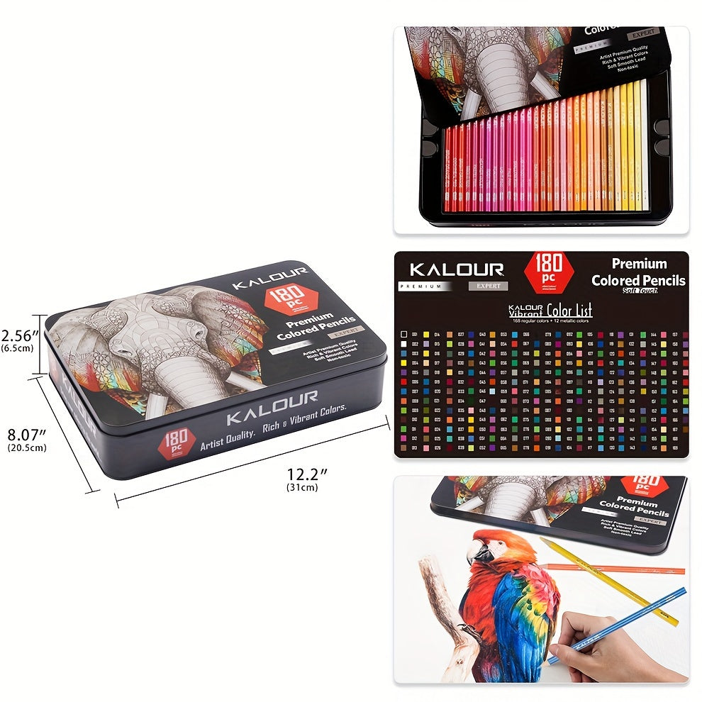 180 Colored Pencils Set for Adults with Metallic and Rich Pigment Core