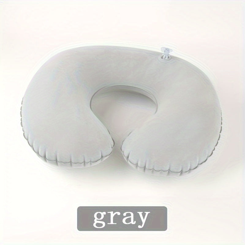 Inflatable C-Shaped Travel Pillow Neck Support for Car and Airplane