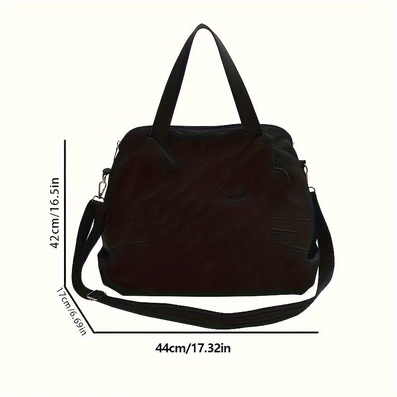 Large Capacity Nylon Travel Sports Bag for Women with Adjustable Shoulder Strap