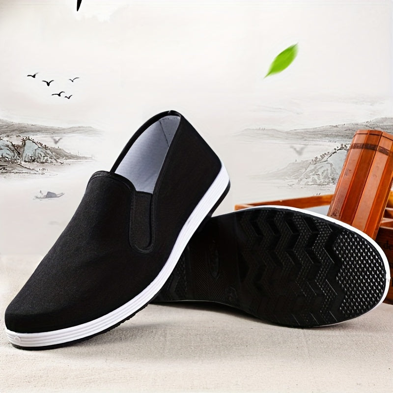 Women's Slip-On Flat Shoes Canvas Comfortable Casual All-Season Black