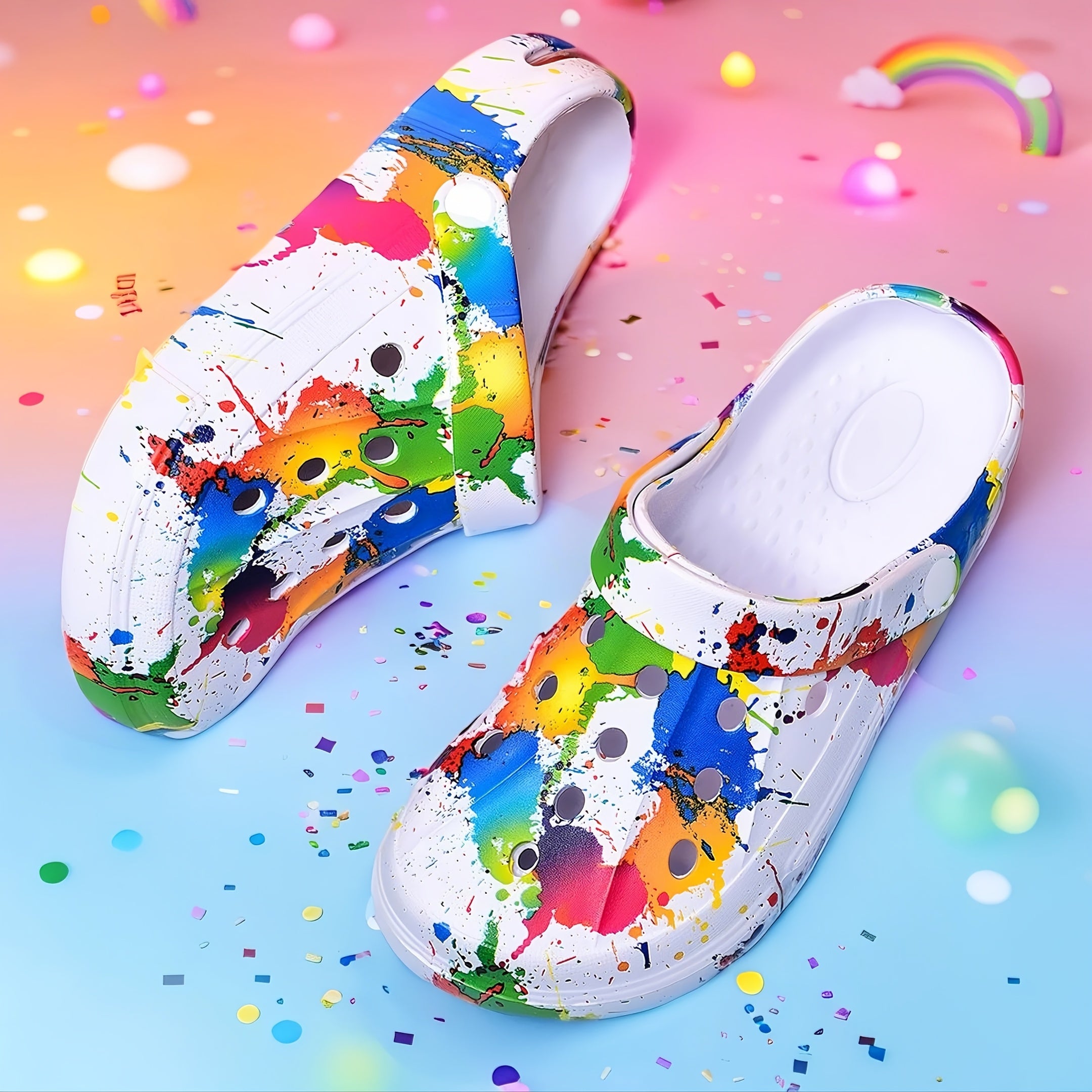 Women's Slip-On Sneakers Ink-Jet Printed Lightweight Casual Shoes