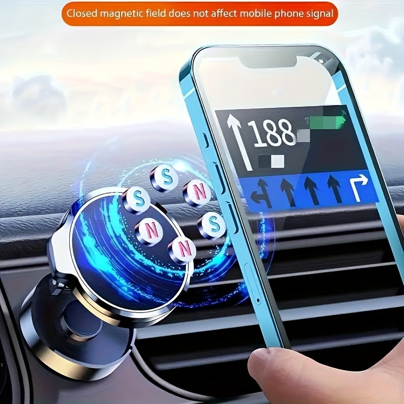 Universal Magnetic Car Phone Holder 360° Rotation Foldable Easy Install
