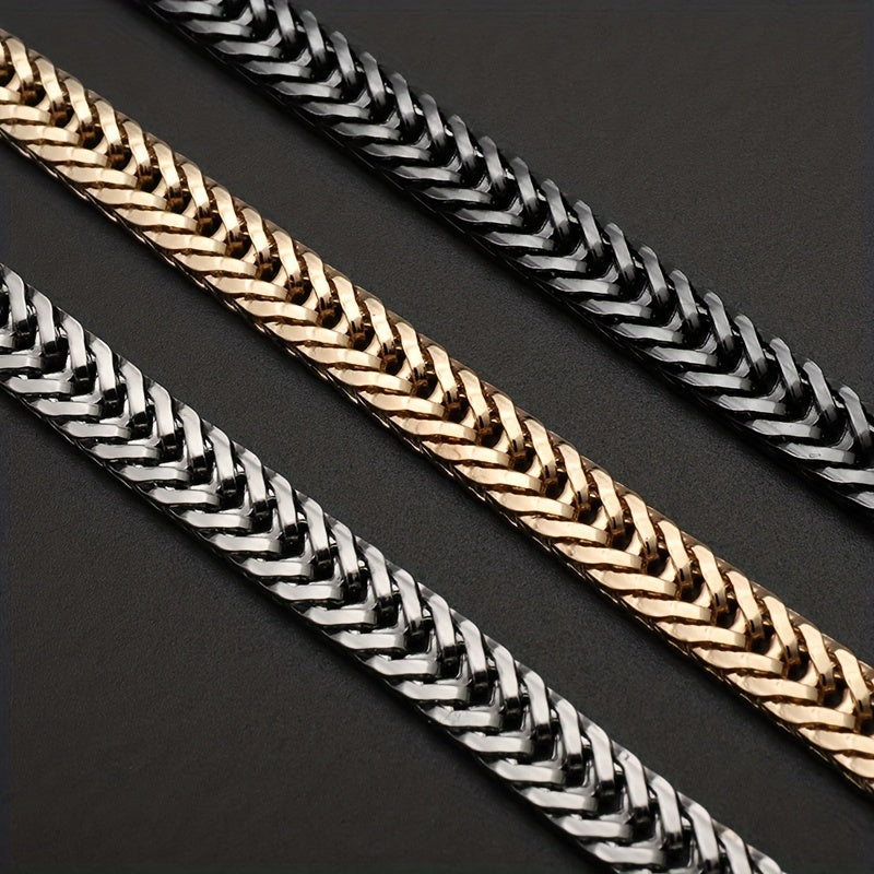 Men's Belt Wallet with Gold Chain Keychain and Punk Key Ring, Stylish Accessory