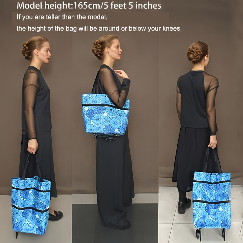 Foldable Large Capacity Shopping Cart for Groceries and More