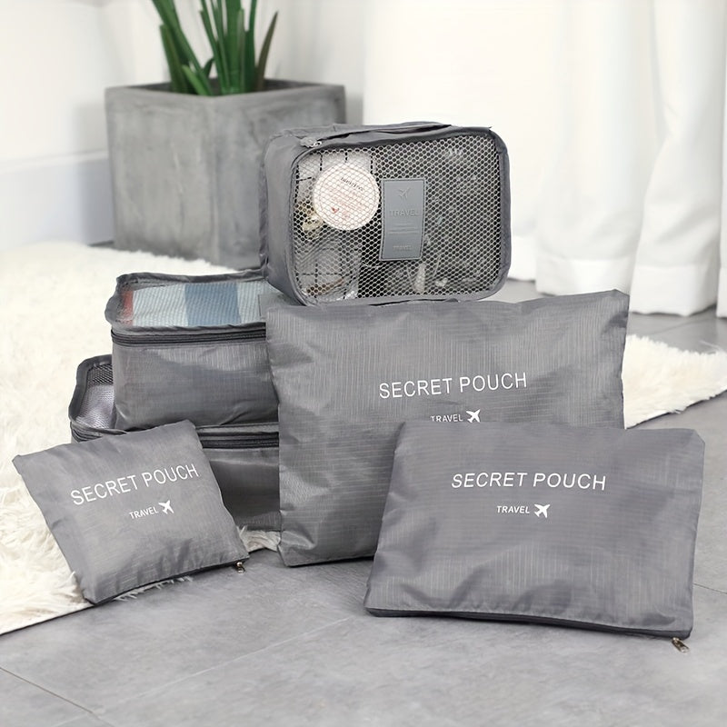 6-chiqish sayohat saqlash tashkilotchisi to'plami Polyester oddiy sayohat aksessuarlar