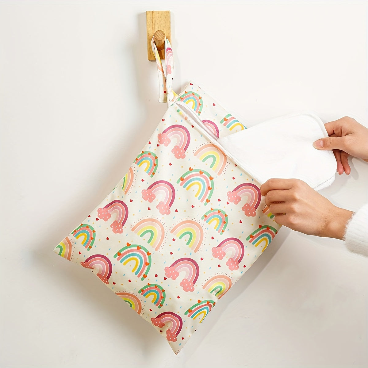 Set of 3 Waterproof Polyester Wet Dry Bags for Teenagers and Adults with Rainbow and Moon Designs