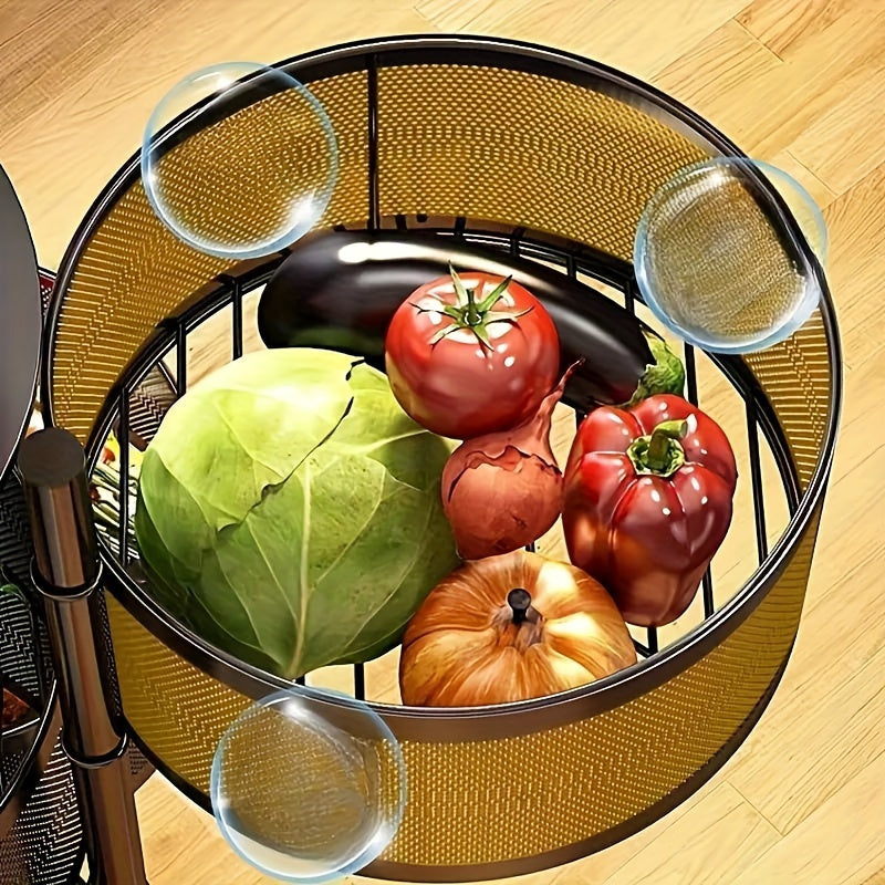 Multi-Tier Metal Storage Rack for Fruits Vegetables Kitchen Living Room Organizer