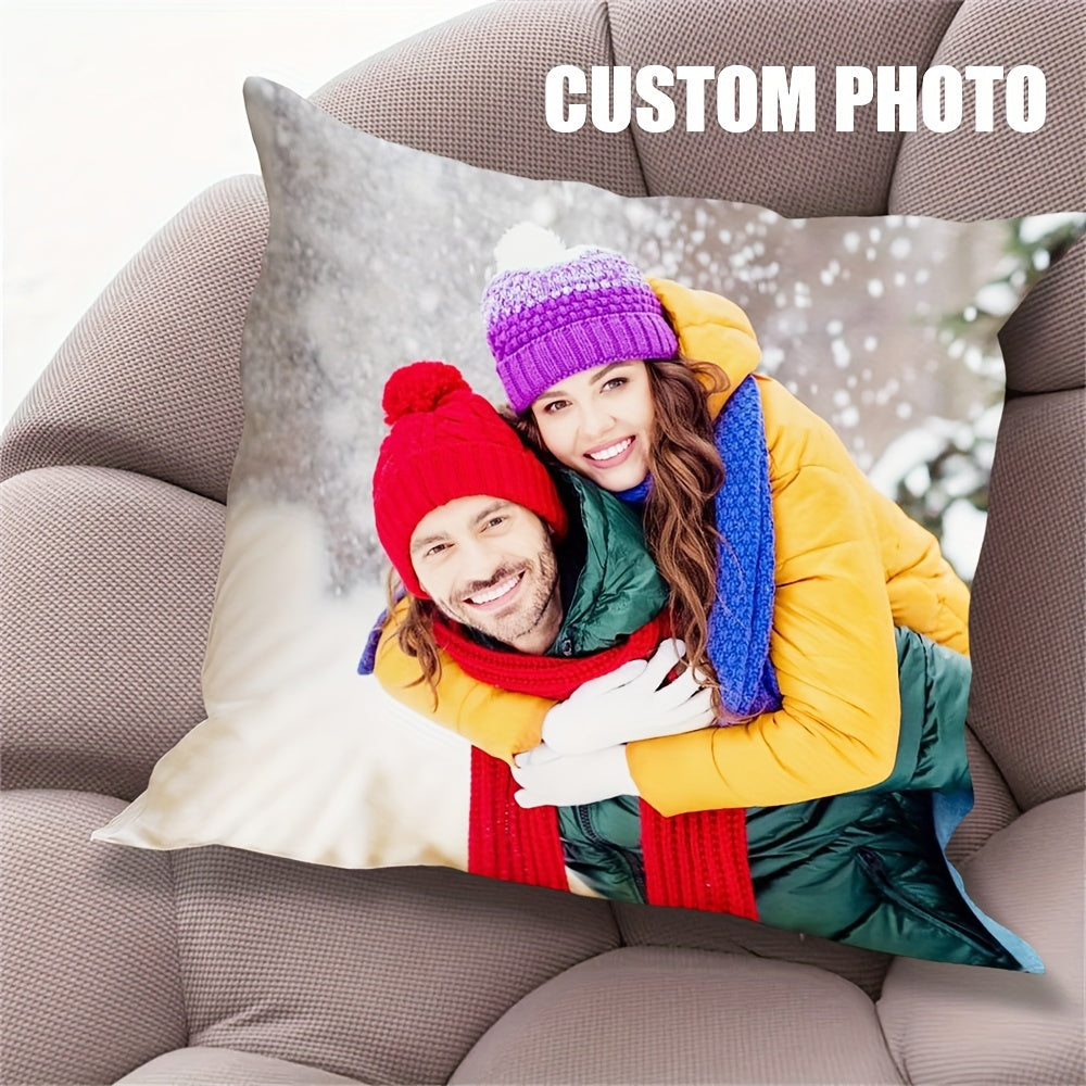 Personalized Photo Pillowcase Custom Peach Skin Cushion Cover for Family Pets Home Decor