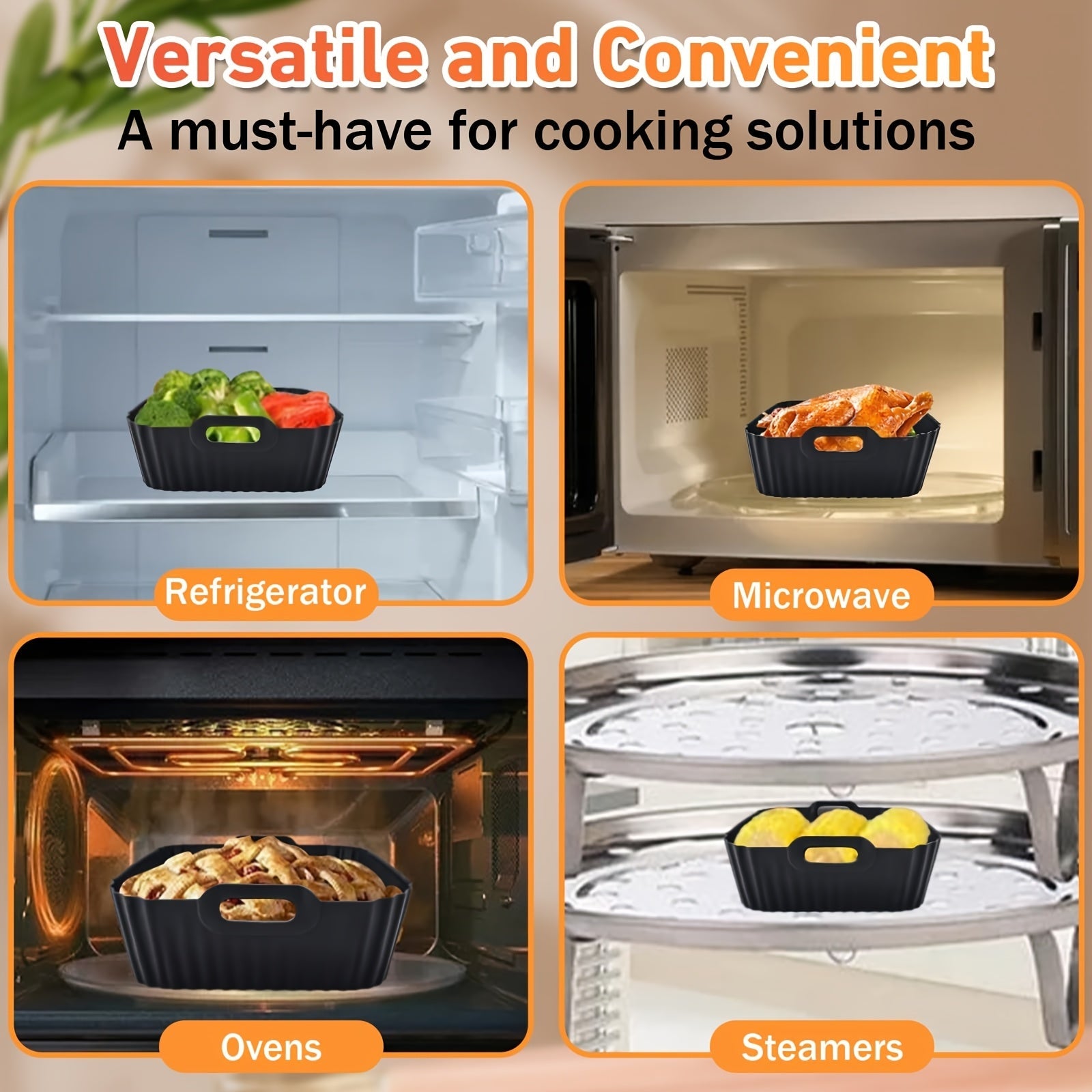 Silicone Air Fryer Liners Set for Ninja Crispi FN101GY 4QT and 6 Cup Non-Stick Reusable