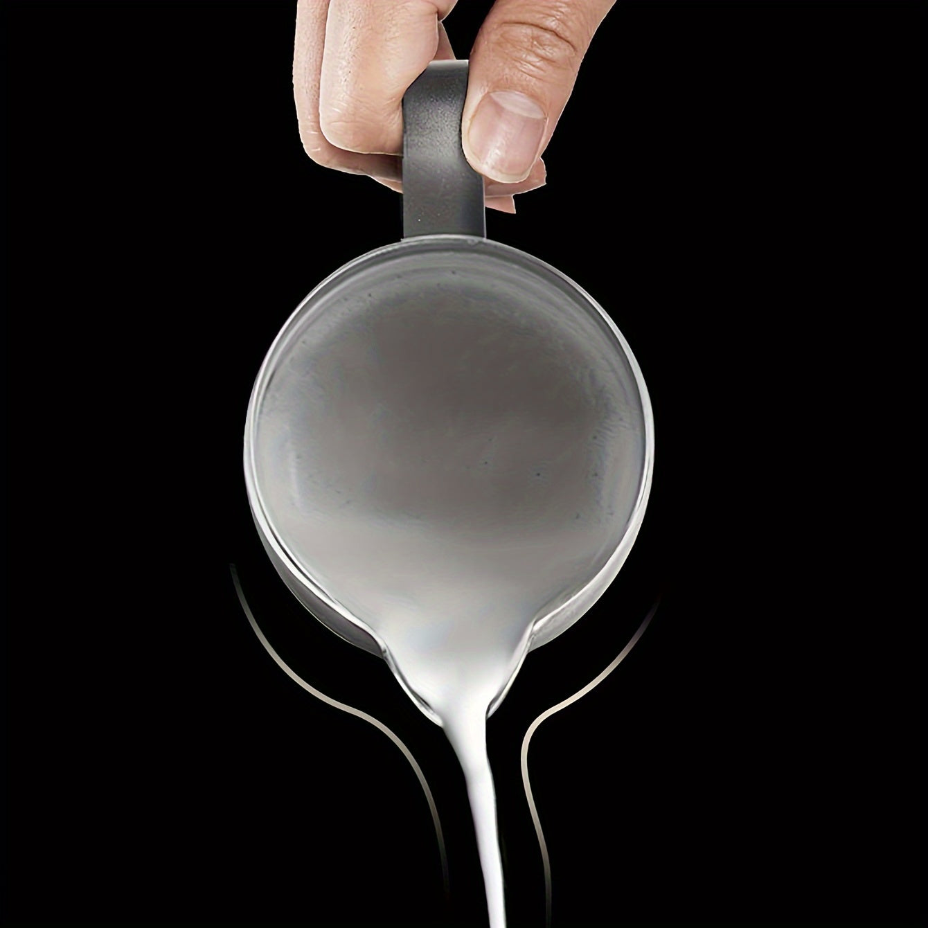 Stainless Steel Milk Frothing Pitcher with Pointed Mouth, Silver, Barista Art