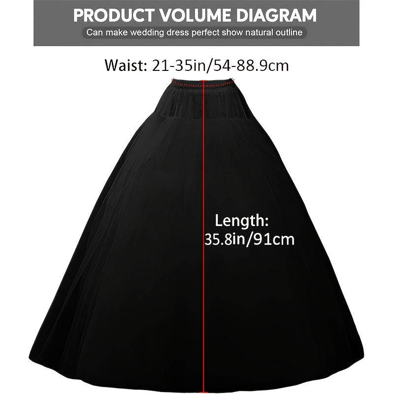 Black A-Line Petticoat Floor-Length Skirt for Weddings Parties Halloween Costumes