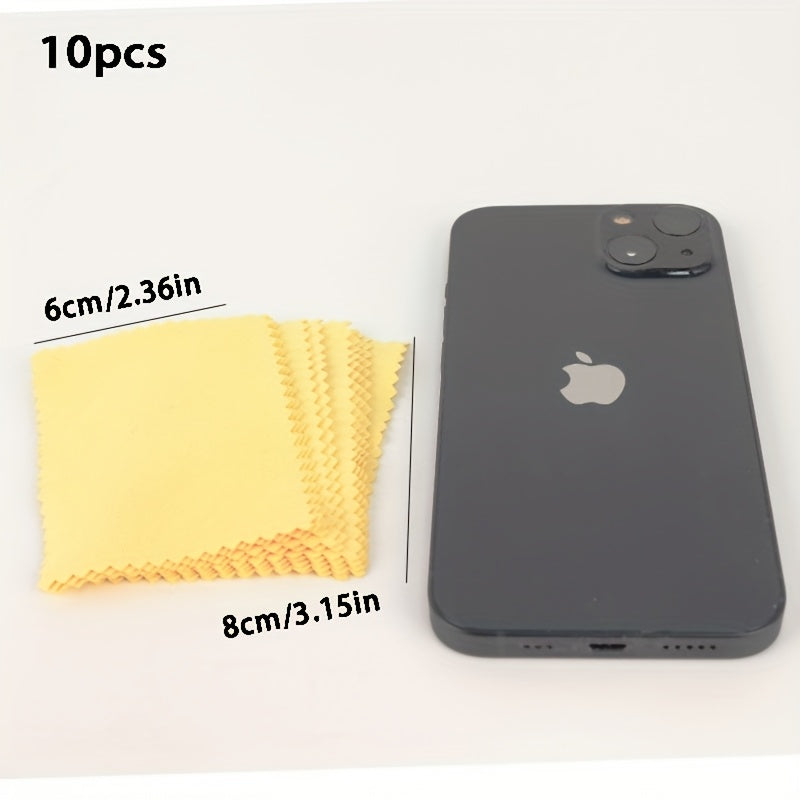 10Pcs Jewelry Polishing Cloth for Silver Necklace Ring Bracelet Cleaning