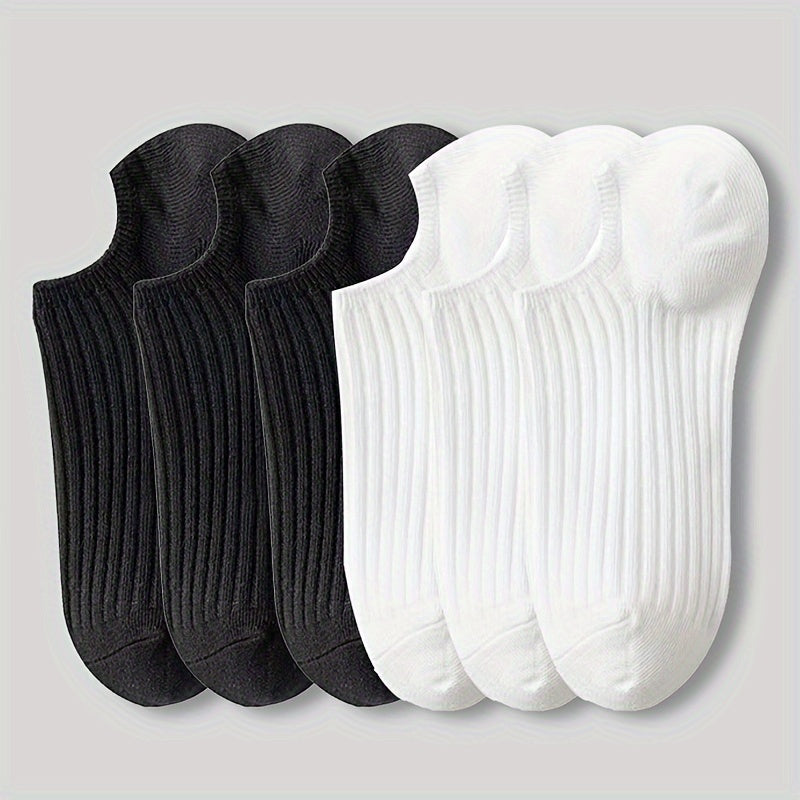 Women's No-Show Socks 3/6/12 Pack Solid Color Invisible Boat Style Polyester