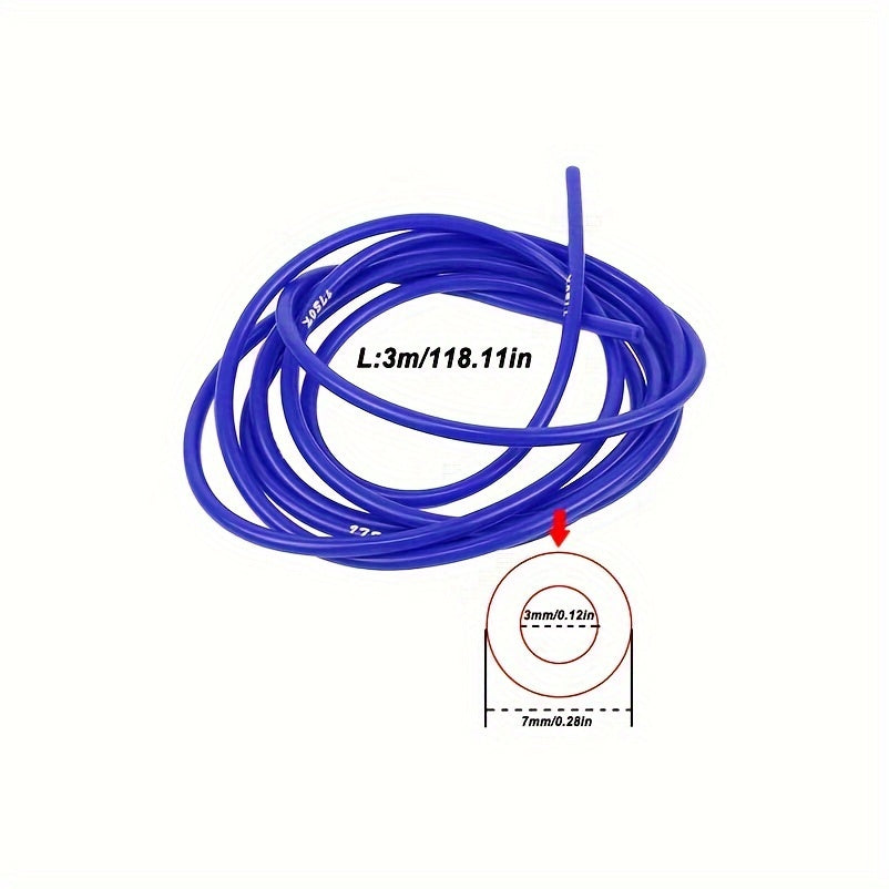 Голубая силиконовая вакуумная трубка 300 см, безопасная для пищевых продуктов, гибкая, выдерживающая высокие температуры