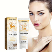 SPF50+ PA++++ Guruch va Probiotiklar bilan Quyoshdan Himoya Kreml, 40g/1.41fl.oz, Yengil, Yog'siz Quyosh Himoyasi Yuz va Tanaga, Namlantiruvchi va Barcha Teri Turlari Uchun Mos.