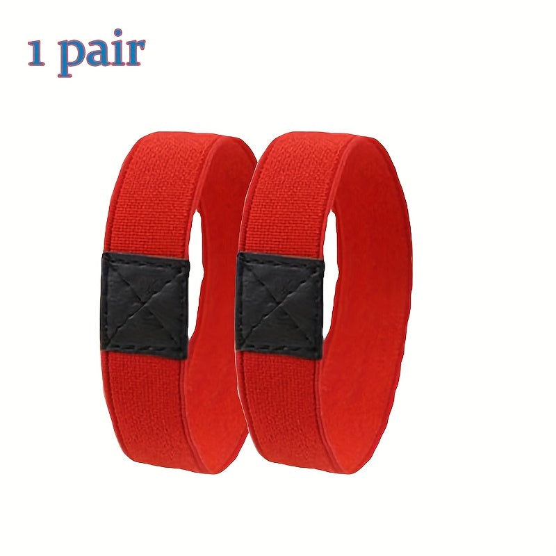 Women's High Elastic Shoe Straps 2pcs Flat Belts Solid Color No Tie