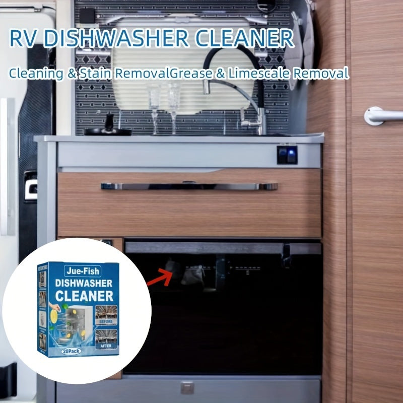 20 штук таблеток для чистки посудомоечных машин для удаления пятен и накипи в кухне автодома