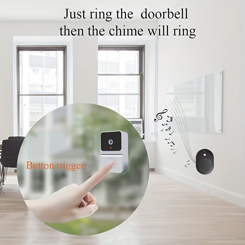 Wireless Video Doorbell with Wi-Fi Remote Intercom Battery Powered Wall Mount